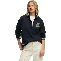 Superdry für Damen. W6012211A Crest Rugby Sweatshirt Marineblau (S), Lässig, Baumwolle, Langarm