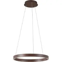 LUCANDE LED-Hängeleuchte Yonam, Ø 60 cm, 1-flg., braun, CCT