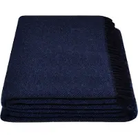 Zoeppritz Schurwolle Plaid mit Fransen Must Relax Farbe navy Größe 130x190