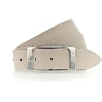 Tamaris Ledergürtel "Charlie Silver", Damen, Gr. 110, beige (cream), Rindsleder, unifarben, Basic, Gürtel Ledergürtel, mit länglicher Doppelschließe, aus Rindsleder, unifarben, Topseller