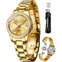 Olevs s und elegantes Diamant Frauen Uhr Automatische Mechanische Luxus Kleid Klassische Edelstahl Armband Damen 30 m wasserdicht