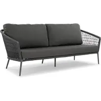 Set One By Musterring Ibiza Gartensofa Aluminium/Rope schwarz/grau 205x86x75 cm
