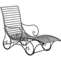 CLP Gartenliege Amiens I Metallgestell im Antik-Look I Stabil und langlebig I Für Terrasse, Garten und Wintergarten im Landhausstil, Farbe: bronze