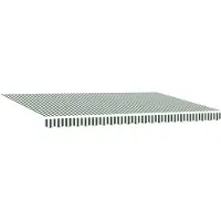 vidaXL Markisenersatzstoff Grün und Weiß 480 x 295 cm Polyester
