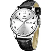 Olevs Herren, Edelstahl Analoger Quarz Uhren Herren, Klassisches Geschäft Herren Kleid Uhr, Wasserdicht Leuchtend Tag Datum Armbanduhr