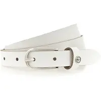 Tamaris Ledergürtel "Cassia Silver", Damen, Gr. 75, weiß, Rindsleder, unifarben, Gürtel Ledergürtel, weiches Rindleder mit leichter Narbung, schmal