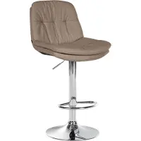 CLP Barhocker Laurel Stoff, Farbe:taupe, Material Gestell:Metall in Chromoptik