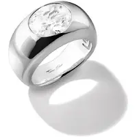 Thomas Sabo Fingerring "Bold Elegance Ring mit Center-Stein" Gr. 60, silber (silberfarben, kristallweiß), Fingerringe, Damen, 60, Silber 925 (recycelt), 5,5mm, Fingerring, mit Zirkonia (synth.)
