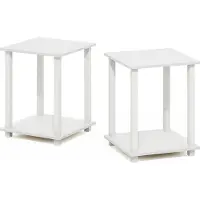 OEM Zweisitziger Wohnzimmertisch, zweiteilige Sideboard, mit 2 Ebenen, Set aus 2, Weiss/Weiss