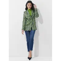 Alba Moda Jackenblazer "Blazer Blazer", Damen, Gr. 36, grün (grün, marine), Obermaterial: 95% Polyester PES. 5% Elasthan EL., Modern, figurbetont, Blazer Jackenblazer
