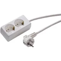 Kaiser Martin 2-Wege weiße Buchse mit 3m Kabel (Europäische Steckdose) - 1020ZL3-15W/kws [10 Stück]