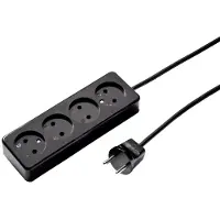 Kaiser Martin 4-Wege ausgegrabene Buchse mit 1,5m Kabel (Europäische Steckdose) - 509ZL/15/sw [10 Stück]