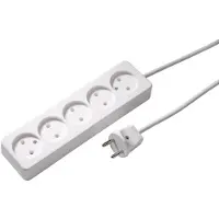 Kaiser Martin 5-Wege-Buchse ungeerdet 16A mit 1,5m Kabel (Europäische Steckdose) - 512ZL/15/kws [10 Stück]