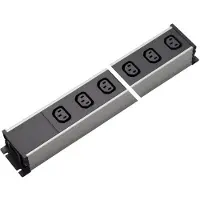 Kaiser Martin 6-fach Steckdosenleiste IEC Steckdose C13 70 Grad ohne Schalter - 1126/6l-sw [10 Stück]