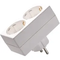 Kaiser Martin 2-Wege MK Adapterstecker mit Schutzkontakt vertikal arktisch weiß (Europäische Steckdose) - 597/kws [2 Stück]