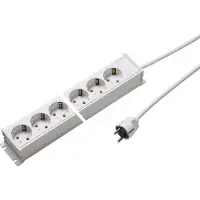 Kaiser Martin Steckdosenleiste 6-fach mit Shutter und 1,5m Kabel (Europäische Steckdose) - 1102KZL6ws15 [10 Stück]