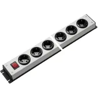 Kaiser Martin Steckdosenleiste 8-fach mit Schalter grau-schwarz (Europäische Steckdose) - 1056/8l-sw [10 Stück]