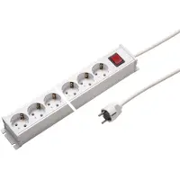 Kaiser Martin 12-Wege-Steckdosenleiste 45 Grad Schutzkontakt 1.5M (Europäische Steckdose) - 1101KZL12ws15 [10 Stück]