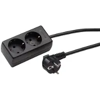 Kaiser Martin 2-Wege-Buchse mit Erdung 3m Kabel Schwarz (Europäische Steckdose) - 1020ZL3-15W/sw [10 Stück]