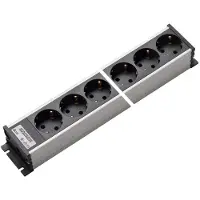 Kaiser Martin 4-Wege Steckdosenleiste ohne Schalter grau-schwarz (Europäische Steckdose) - 1102/4l-sw [10 Stück]