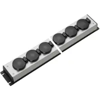 Kaiser Martin 6-fach Steckdosenleiste mit Klappdeckel (Europäische Steckdose) - 1059/6l-sw [10 Stück]