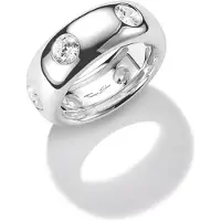 Thomas Sabo Fingerring "Bold Elegance Bandring silber" Gr. 58, silberfarben, kristallweiß, Fingerringe, Damen, 58, Silber 925 (recycelt), 8mm, Fingerring, mit Zirkonia (synth.)