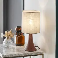 Corep Tischlampe Arto, dunkelbraun/weiß, Höhe 32 cm, Metall/Leinen