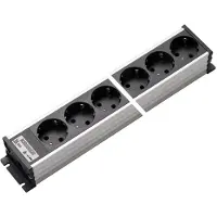 Kaiser Martin 6-Wege-Aluminium-Steckdosenleiste ohne Schalter (Europäische Steckdose) - 1302/6sw [10 Stück]