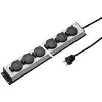 Kaiser Martin Steckdosenleiste 8 Wege 90 Grad Klappdeckel IP20 1.5M Kabel (Europäische Steckdose) - 1059ZL8l-sw15 [10 Stück]