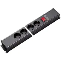 Kaiser Martin 6-Way Switch Power Strip AC166 Eingang/Ausgang (Europäische Steckdose) - 1153/6-2/sw