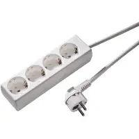 Kaiser Martin 4-Wege-Buchse mit 5m Kabel Arctic White (Europäische Steckdose) - 1040ZL5-15W/kws [8 Stück]
