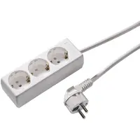 Kaiser Martin 3-Wege-Steckdose Erdungskontaktkabel 1.5m Arctic White (Europäische Steckdose) - 1030ZL/15W/kws [10 Stück]