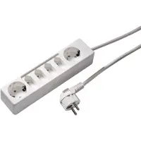 Kaiser Martin 6-Wege-Buchse mit 2 Schuko 4 Euro Steckdosen 1,5m Kabel (Europäische Steckdose) - 1012ZL/15W/kws [10 Stück]