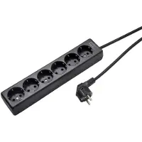 Kaiser Martin 6-fach Steckdosenleiste Mit 90 Grad Steckdosen 1,5M Kabel (Europäische Steckdose) - 1060ZL/15W/SW