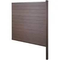 Mendler WPC-Sichtschutz Sarthe, Windschutz Zaun, WPC-Pfosten zum Einbetonieren Erweiterungselement, 188cm braun