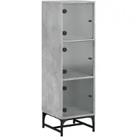 Syfax Highboard mit Glastüren Betongrau 35x37x120 cm