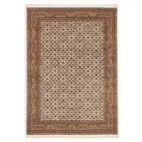 Oci Die Teppichmarke Orientteppich "HIMALI HERATI" Gr. 31, beige (creme, beige), B:140cm H:20mm L:200cm, Wolle, Teppiche, Orientteppich, reine Wolle, handgeknüpft, mit Fransen, Wohnzimmer