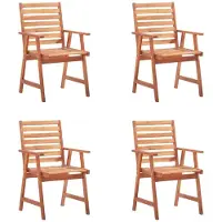 Syfax Garten-Essstühle 4 Stk. mit Kissen Massivholz Akazie