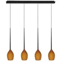 Azzardo IZZA Pendelleuchte, 4 x E14 50W (ohne Leuchtmittel), 107 cm, Schutzart IP20, bernsteinfarben/schwarz
