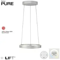 Neuhaus PURE LED-Hängeleuchte E-Loop, stone, Ø 50 cm, Aluminium, CCT