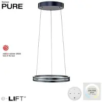 Neuhaus PURE LED-Hängeleuchte E-Loop, mystic grey, Ø 50 cm, Alu, CCT