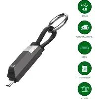 4smarts 548240, 0,14 m, USB C, USB C, USB4 Gen 3x2, 40 Gbit/s, Schwarz, Graphit