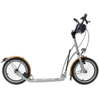 Mibo Master Retro Tretroller Silber klappbar, 140 cm, 150 kg Traglast