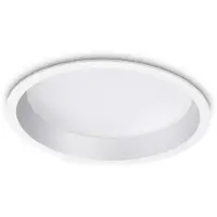 Ideal Lux LED-Einbaustrahler, tief, 30 W, 4000 K, 248790, 3200 lm, Schutzart IP44, 21 cm, weiß