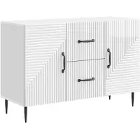 vidaXL Sideboard Hochglanz Weiß 89 x 34,5 x 60 cm Holzwerkstoff