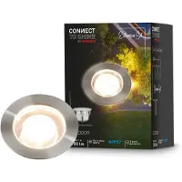 Briloner Connect to Shine Bodeneinbaustrahler Außen Erweiterung Ø4,5cm Rund 1W 100lm 3000K Warmweiß IP67 Edelstahl - Bodeneinbauleuchte Garten Terrasse