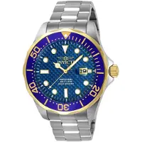 Invicta Pro Diver 12566 Herrenuhr - Quarzwerk - Edelstahl mit blauem Zifferblatt - 47 mm