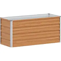 Syfax Hochbeet Hellbraun 100 x 40 x 45 cm Verzinkter Stahl