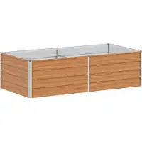 Syfax Hochbeet Hellbraun 160 x 80 x 45 cm Verzinkter Stahl