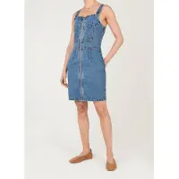 Pepe Jeans für Damen. PL9537846 Isla Mid Kleid aus Denim (M), Blau, Ärmellos / Hosenträger